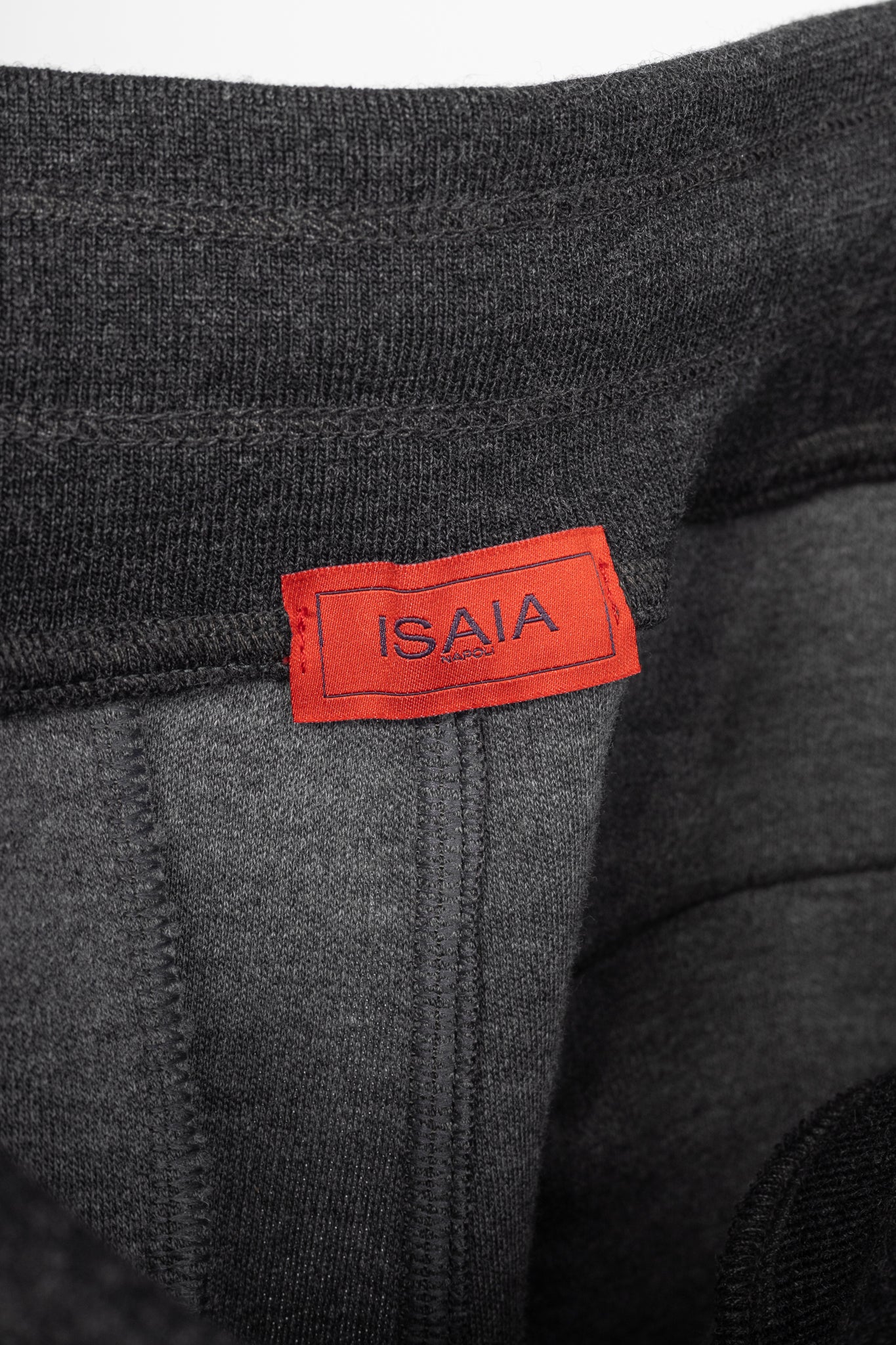ISAIA Dark Grey Wool & Cotton Drawstring Trackpants