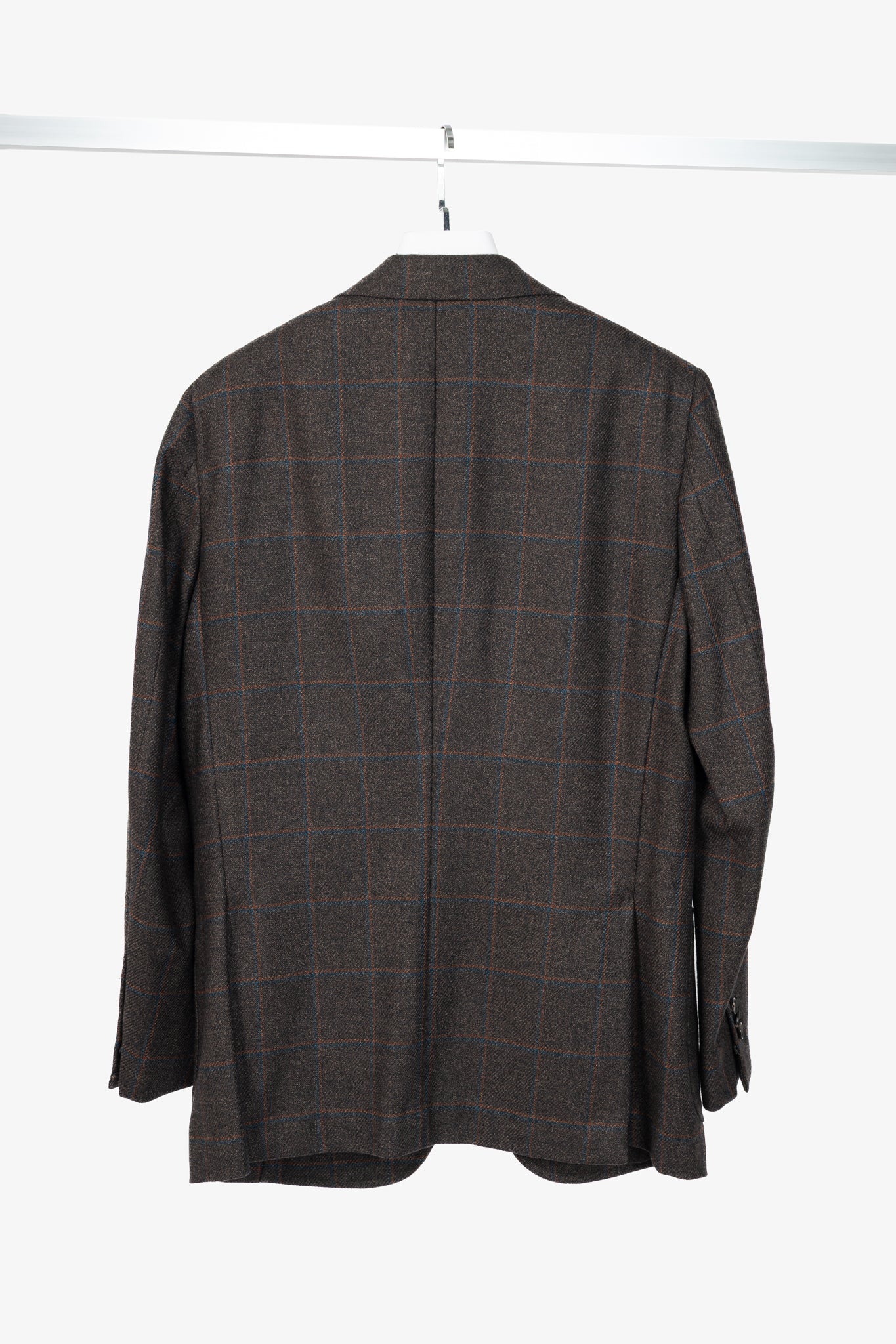 Isaia Dustin Brown Check Wool-Flannel Blazer