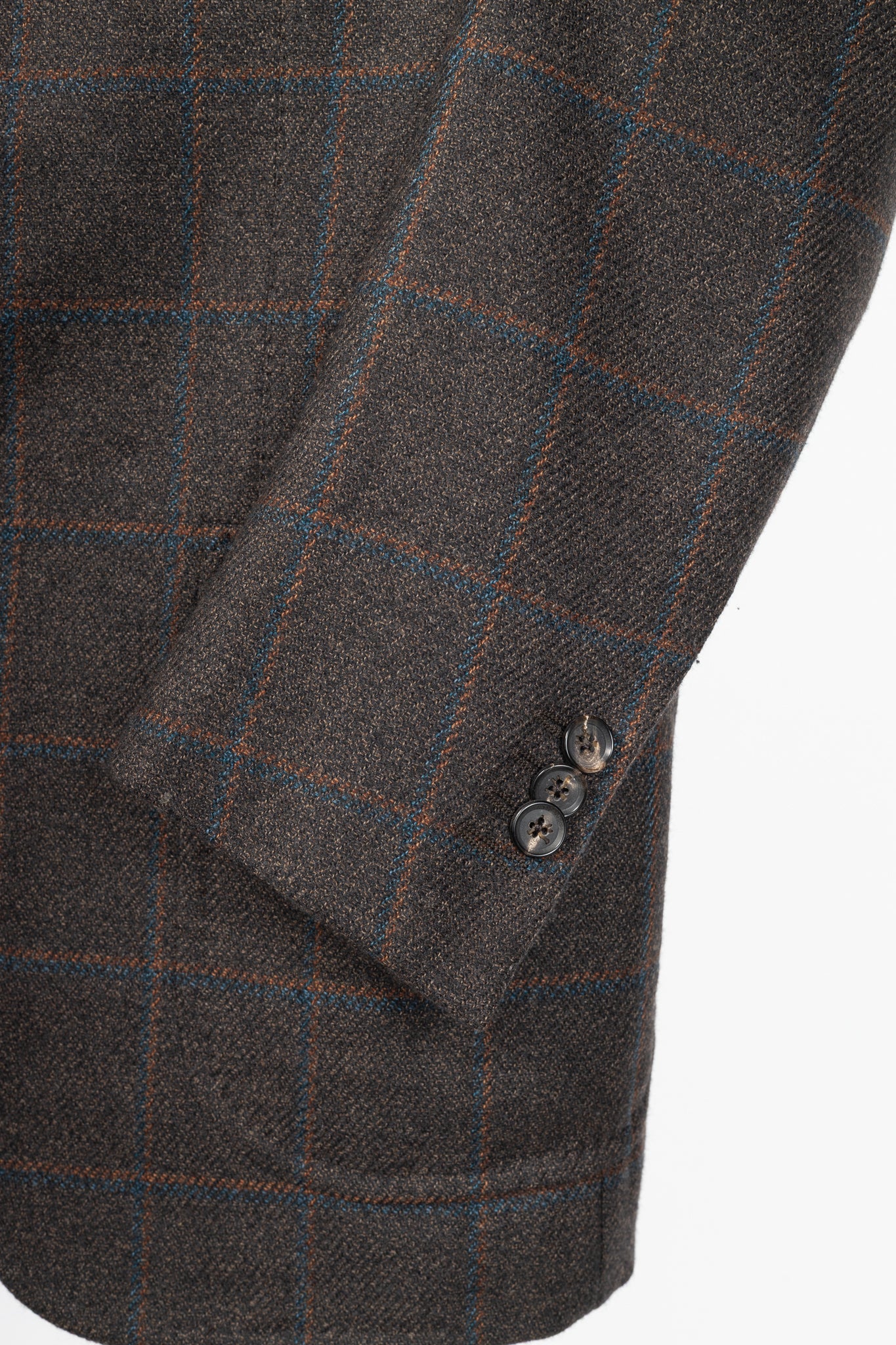 Isaia Dustin Brown Check Wool-Flannel Blazer