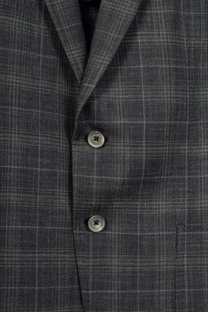 ISAIA Dustin Grey Check Wool & Silk Flannel Blazer
