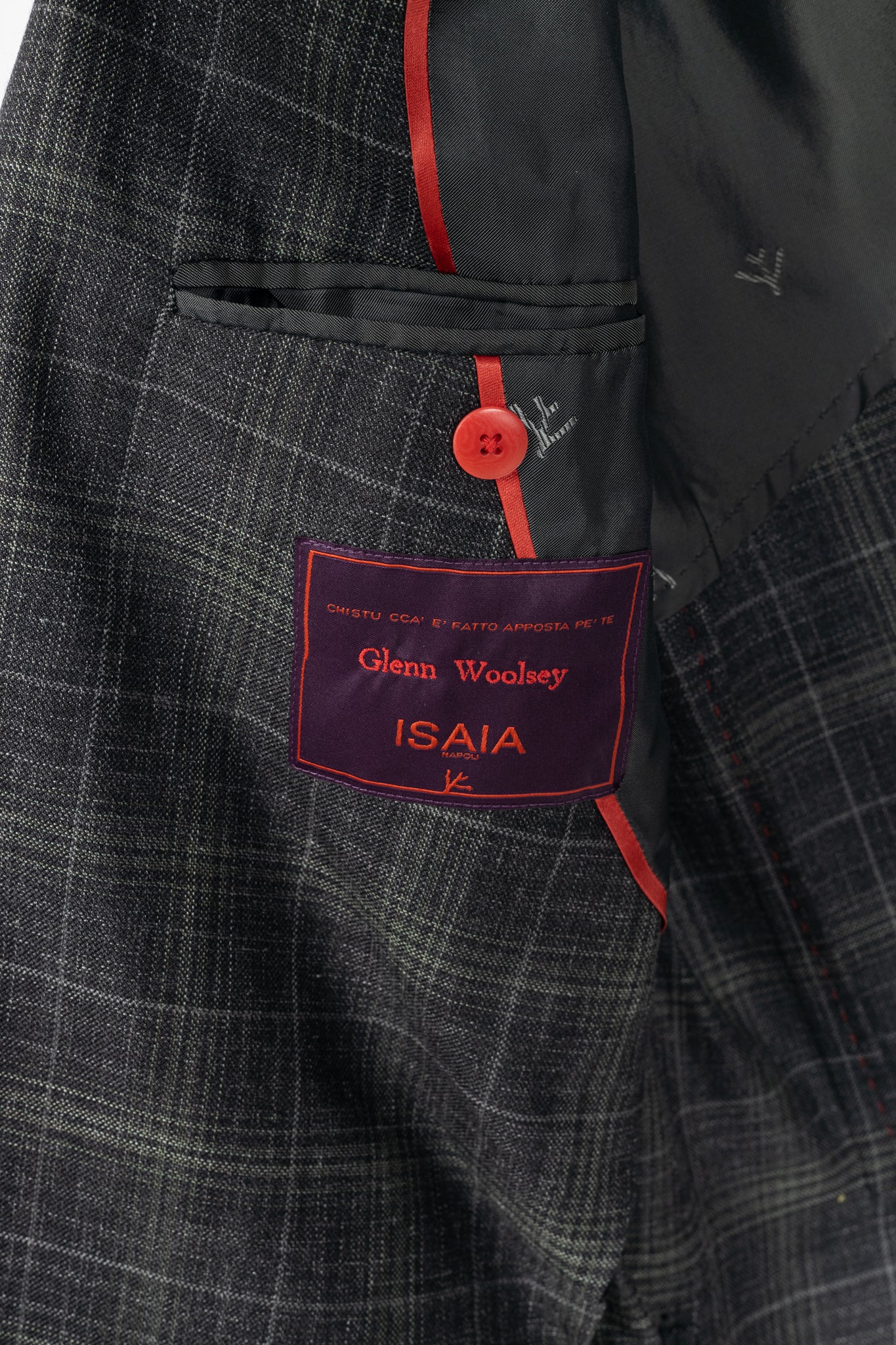 ISAIA Dustin Grey Check Wool & Silk Flannel Blazer
