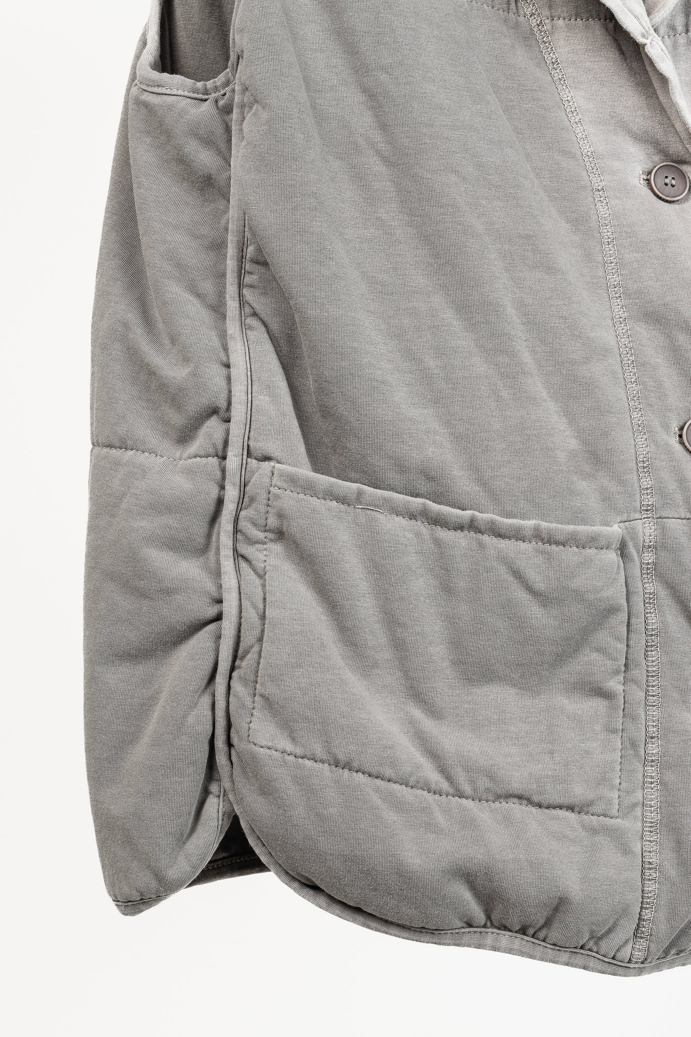 Ischiko Grey Padded-Cotton Buttoned Vest
