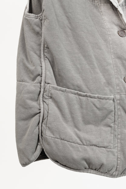 Ischiko Grey Padded-Cotton Buttoned Vest