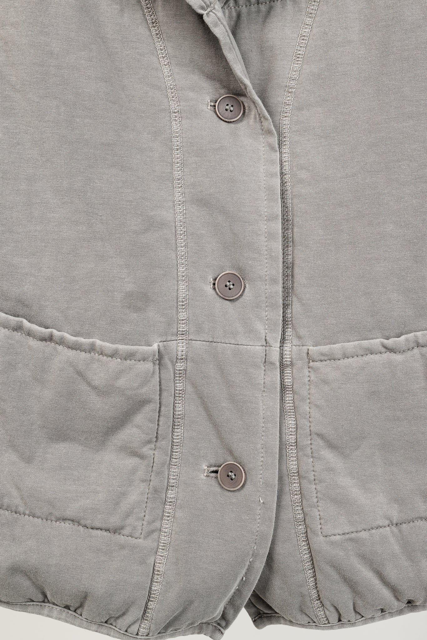 Ischiko Grey Padded-Cotton Buttoned Vest