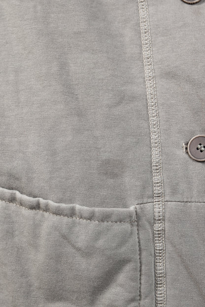 Ischiko Grey Padded-Cotton Buttoned Vest