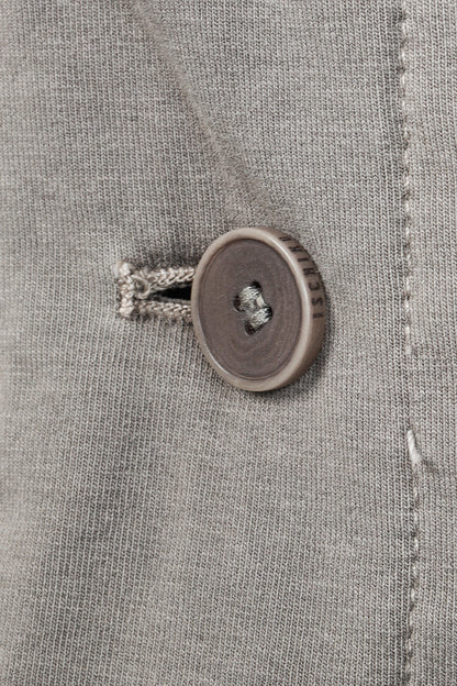 Ischiko Grey Padded-Cotton Buttoned Vest