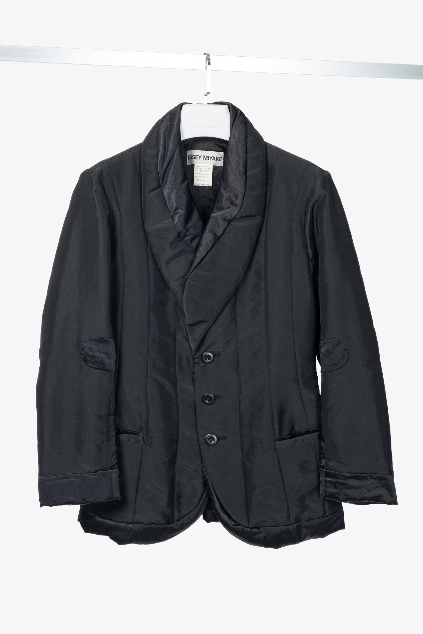 Issey Miyake AW95 Black Twill & Satin Padded Blazer
