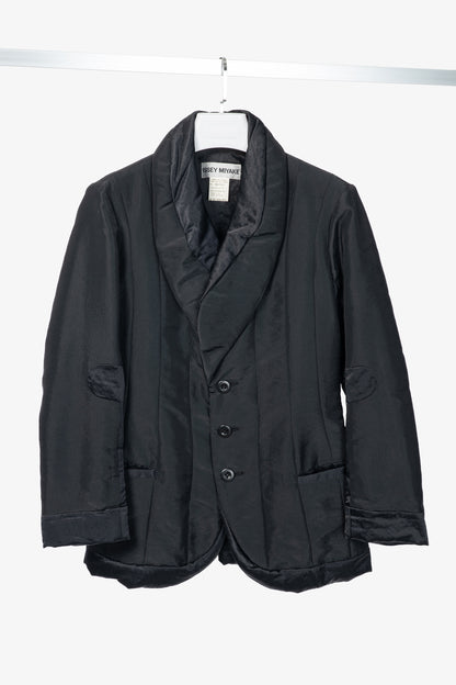 Issey Miyake AW95 Black Twill & Satin Padded Blazer