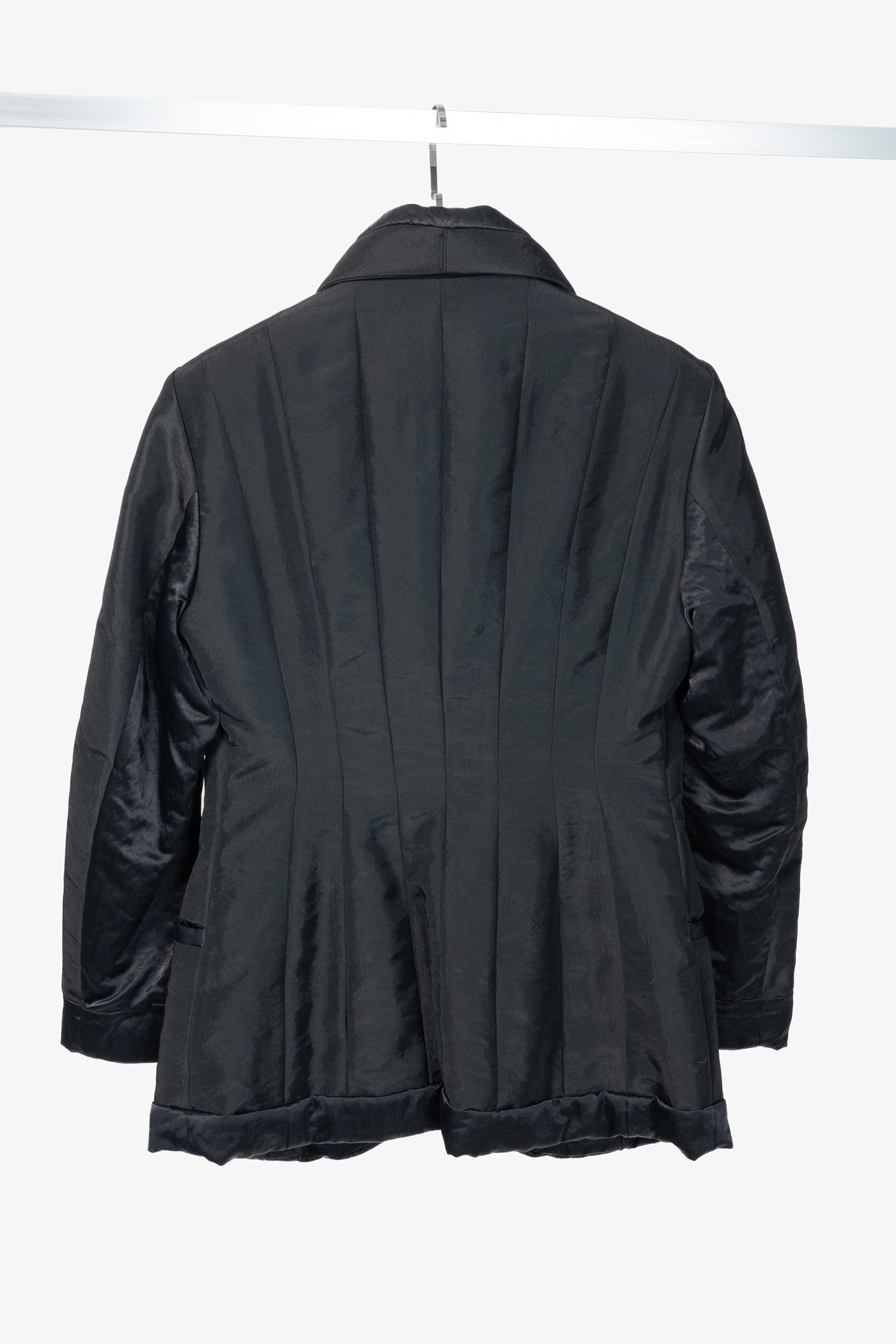 Issey Miyake AW95 Black Twill & Satin Padded Blazer