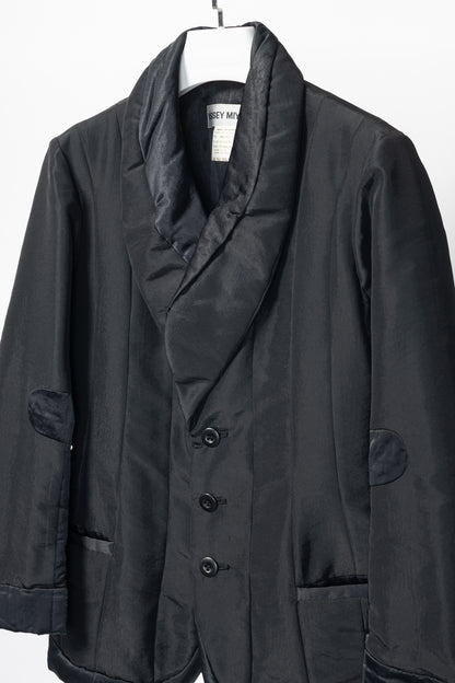 Issey Miyake AW95 Black Twill & Satin Padded Blazer