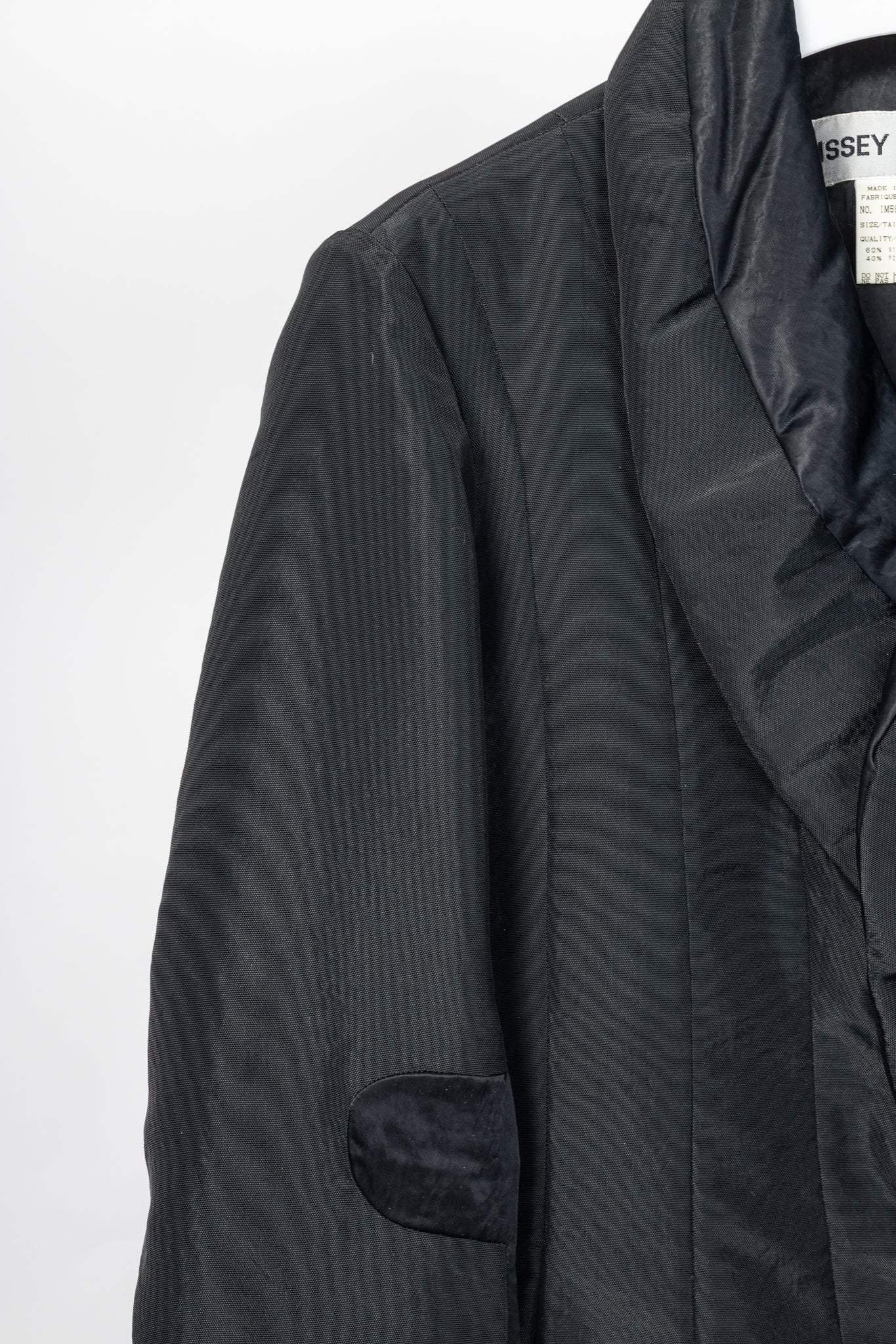 Issey Miyake AW95 Black Twill & Satin Padded Blazer