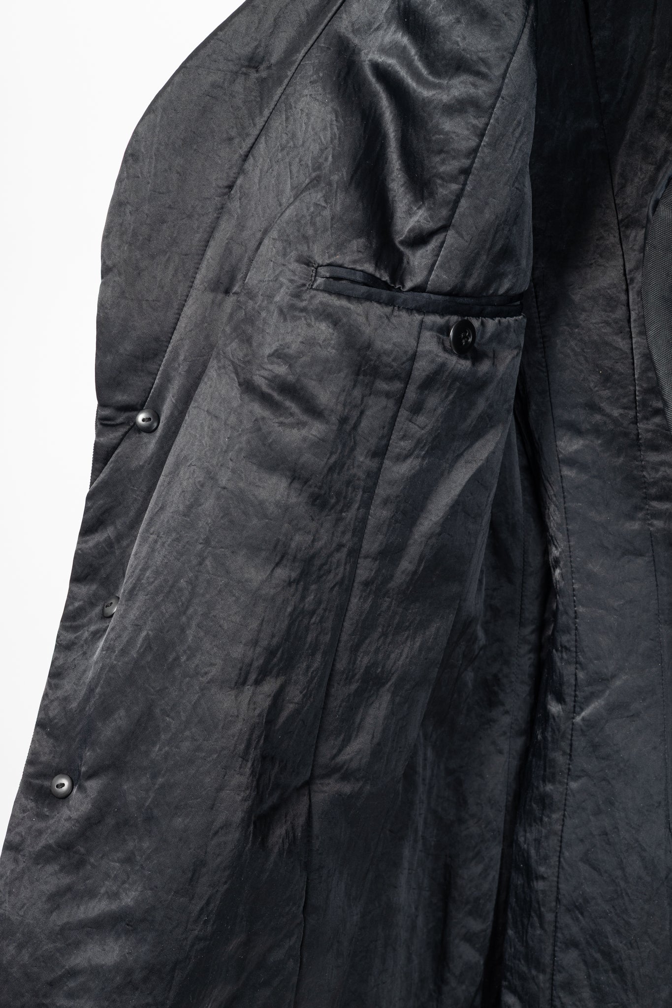 Issey Miyake AW95 Black Twill & Satin Padded Blazer