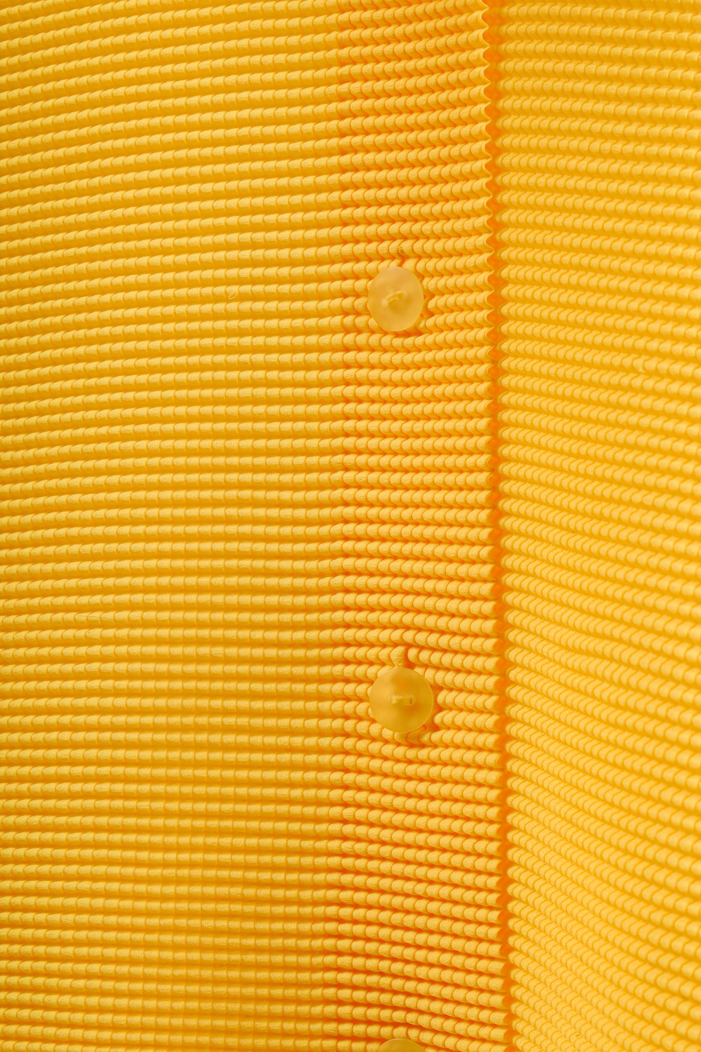 Issey Miyake Bright Yellow Pleat Ruffle Tie Cardigan