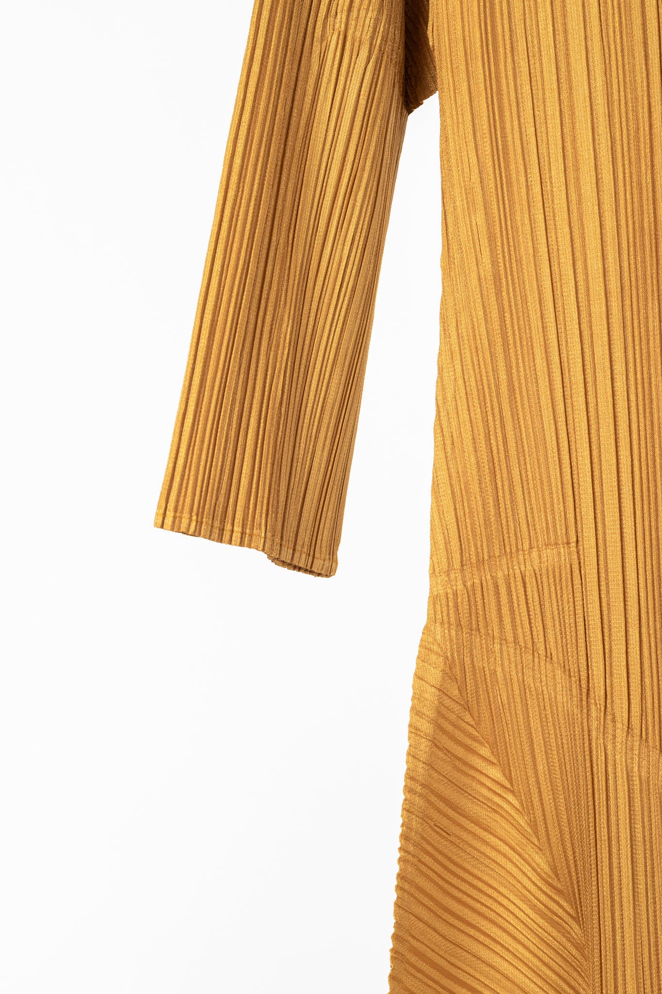 Pleats Please Issey Miyake Orange 3/4-Sleeve Midi Dress