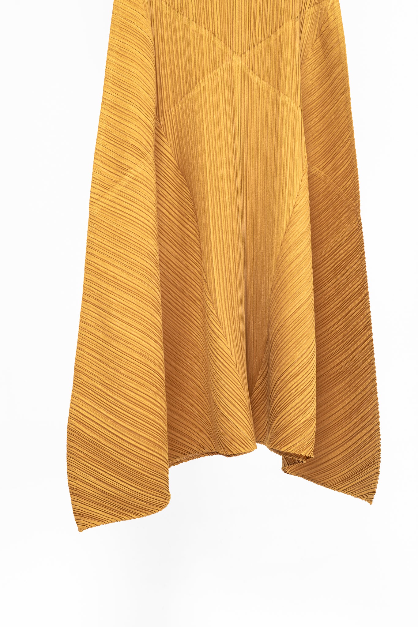 Pleats Please Issey Miyake Orange 3/4-Sleeve Midi Dress