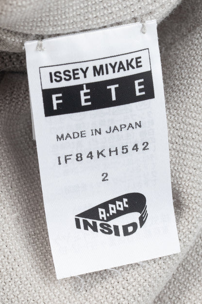 Issey Miyake Fete Grey Mesh-Knit Fringe-Hem Maxi Dress