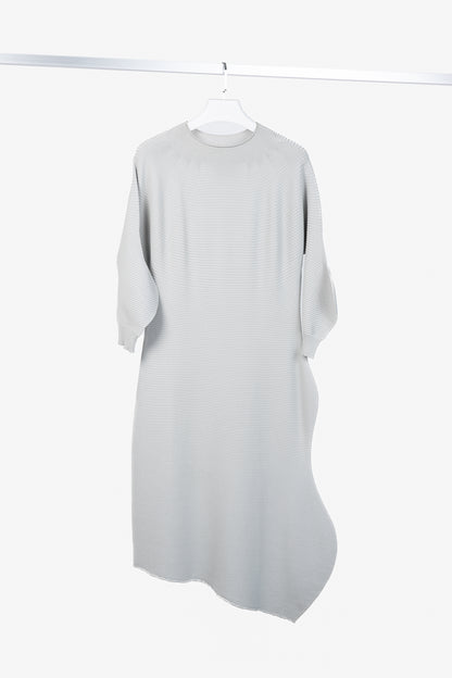Issey Miyake SS/23 Concretion Light Grey Ribbed Midi Dress