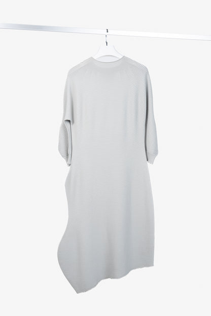 Issey Miyake SS/23 Concretion Light Grey Ribbed Midi Dress
