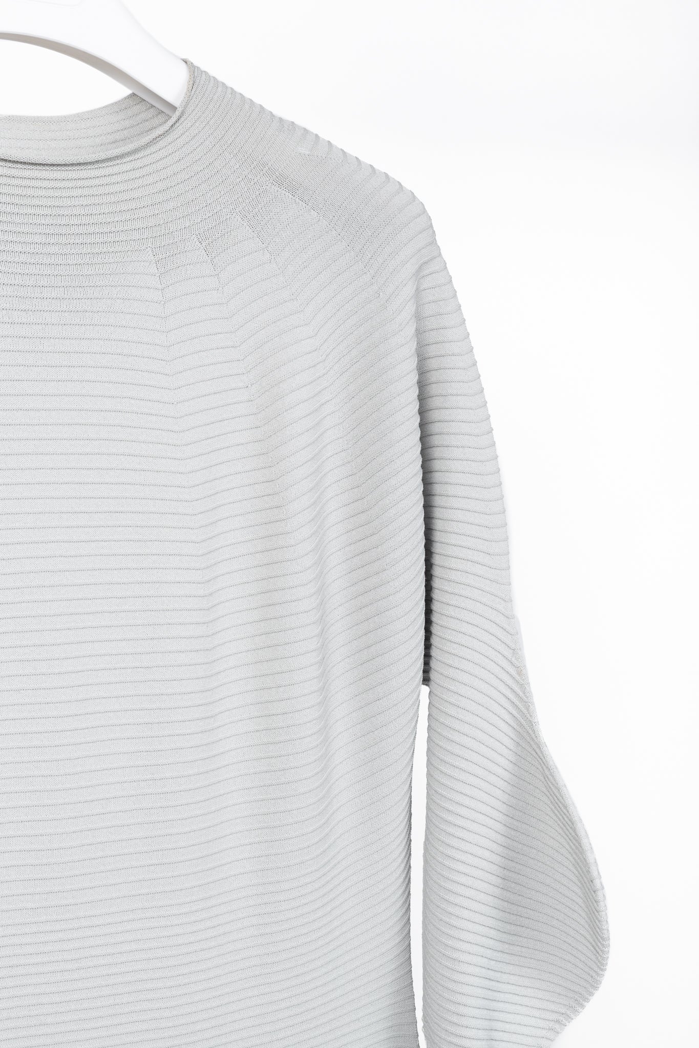 Issey Miyake SS/23 Concretion Light Grey Ribbed Midi Dress