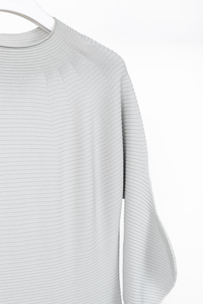 Issey Miyake SS/23 Concretion Light Grey Ribbed Midi Dress