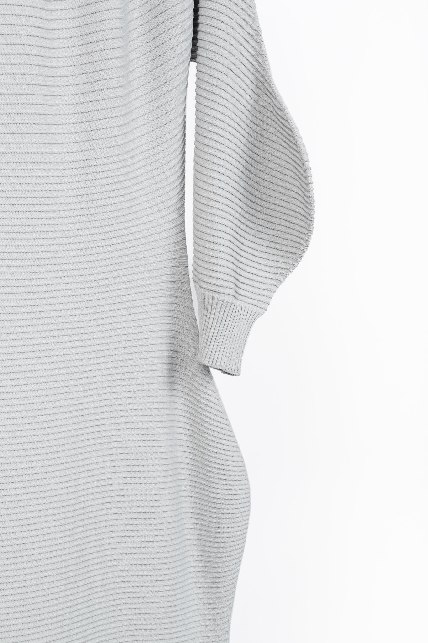Issey Miyake SS/23 Concretion Light Grey Ribbed Midi Dress