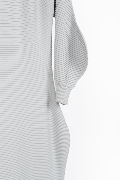 Issey Miyake SS/23 Concretion Light Grey Ribbed Midi Dress