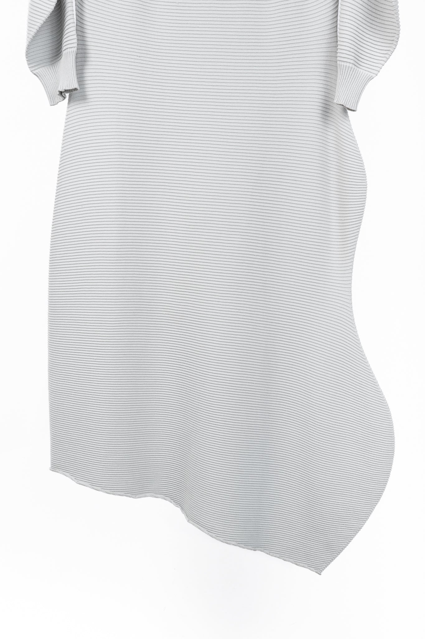 Issey Miyake SS/23 Concretion Light Grey Ribbed Midi Dress