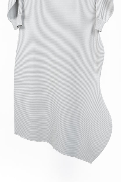 Issey Miyake SS/23 Concretion Light Grey Ribbed Midi Dress