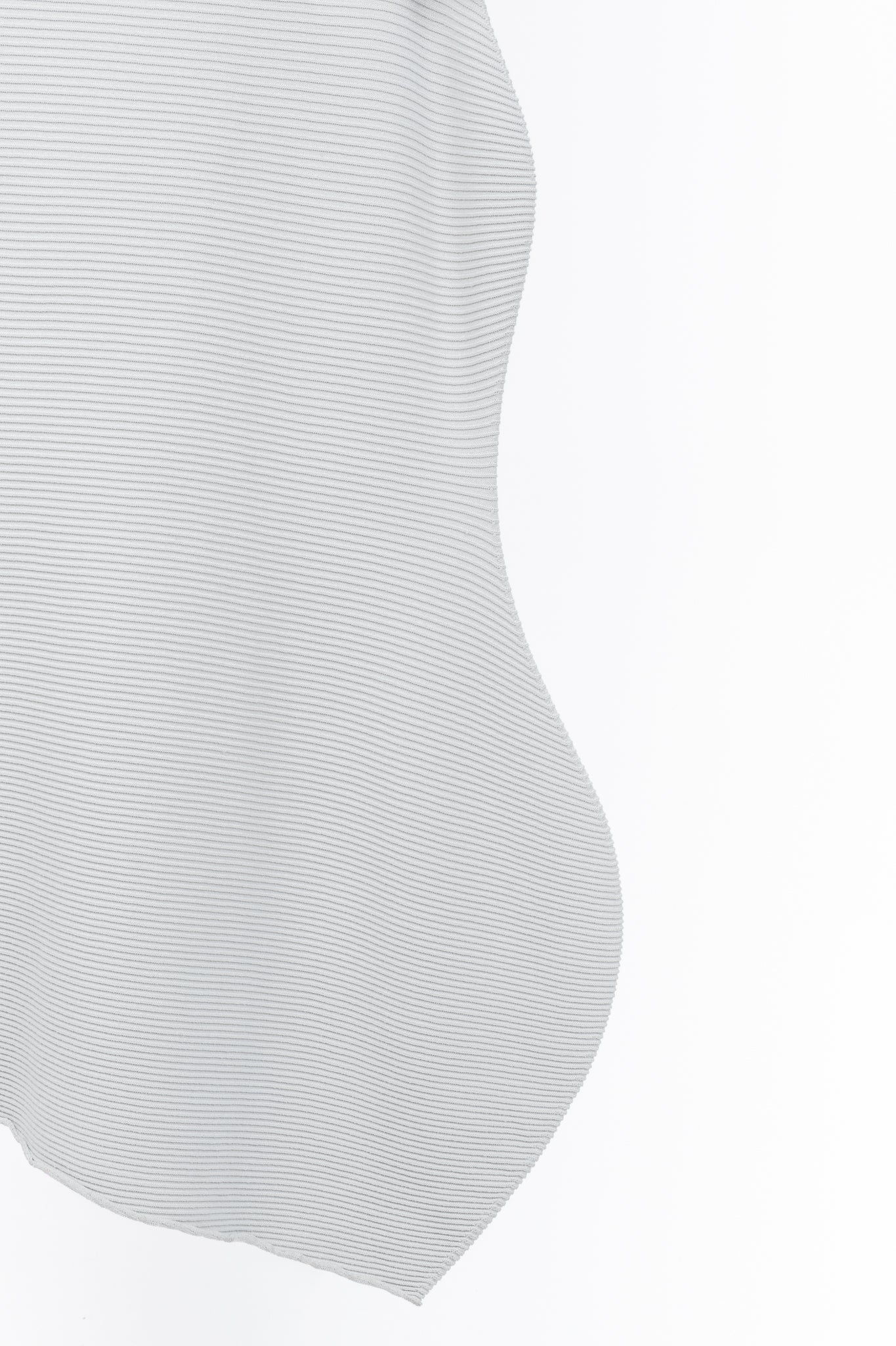 Issey Miyake SS/23 Concretion Light Grey Ribbed Midi Dress