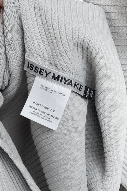 Issey Miyake SS/23 Concretion Light Grey Ribbed Midi Dress