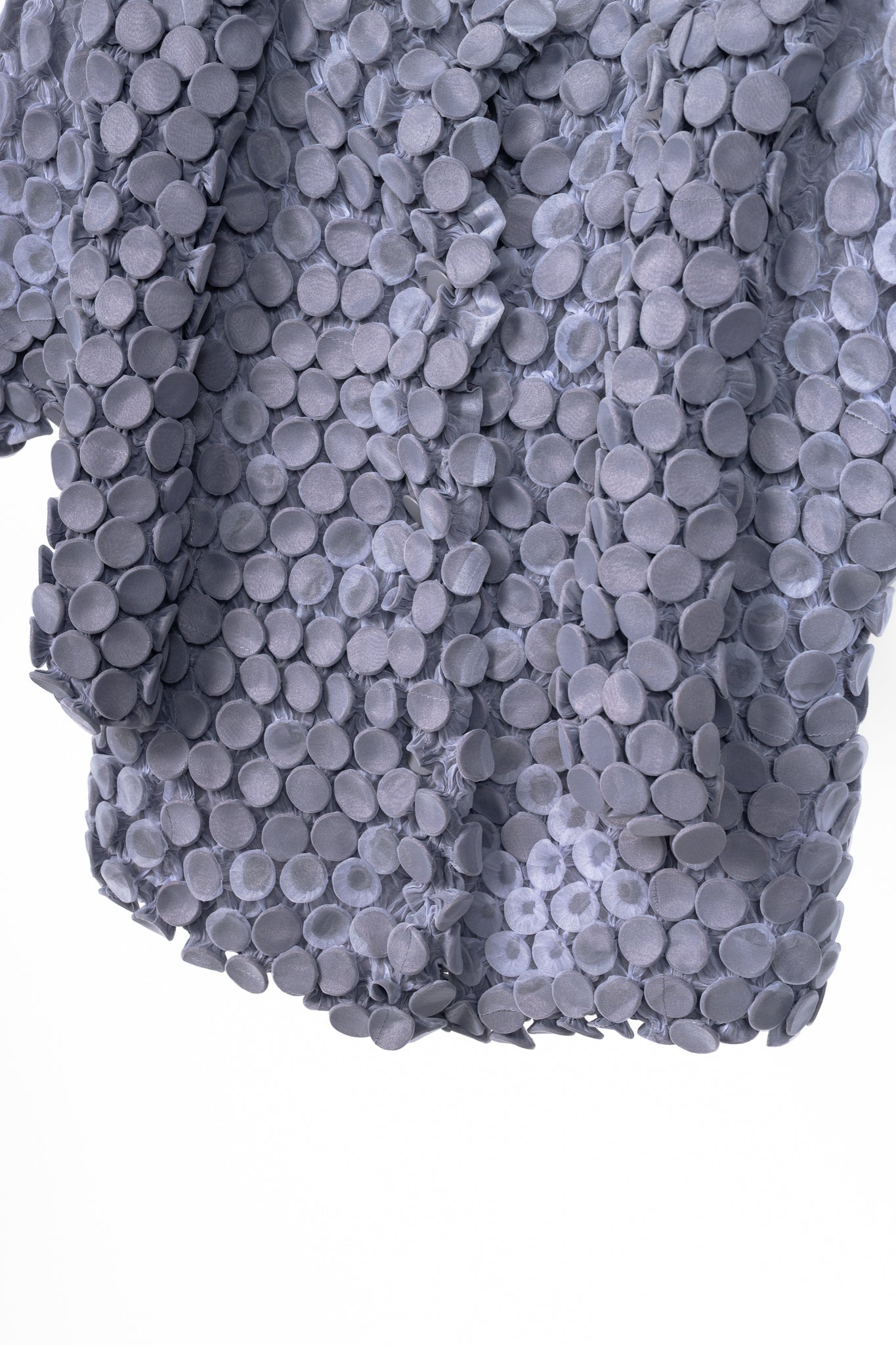 Issey Miyake Archival Purple Organza Cropped Popcorn Jacket with Attached Scarf