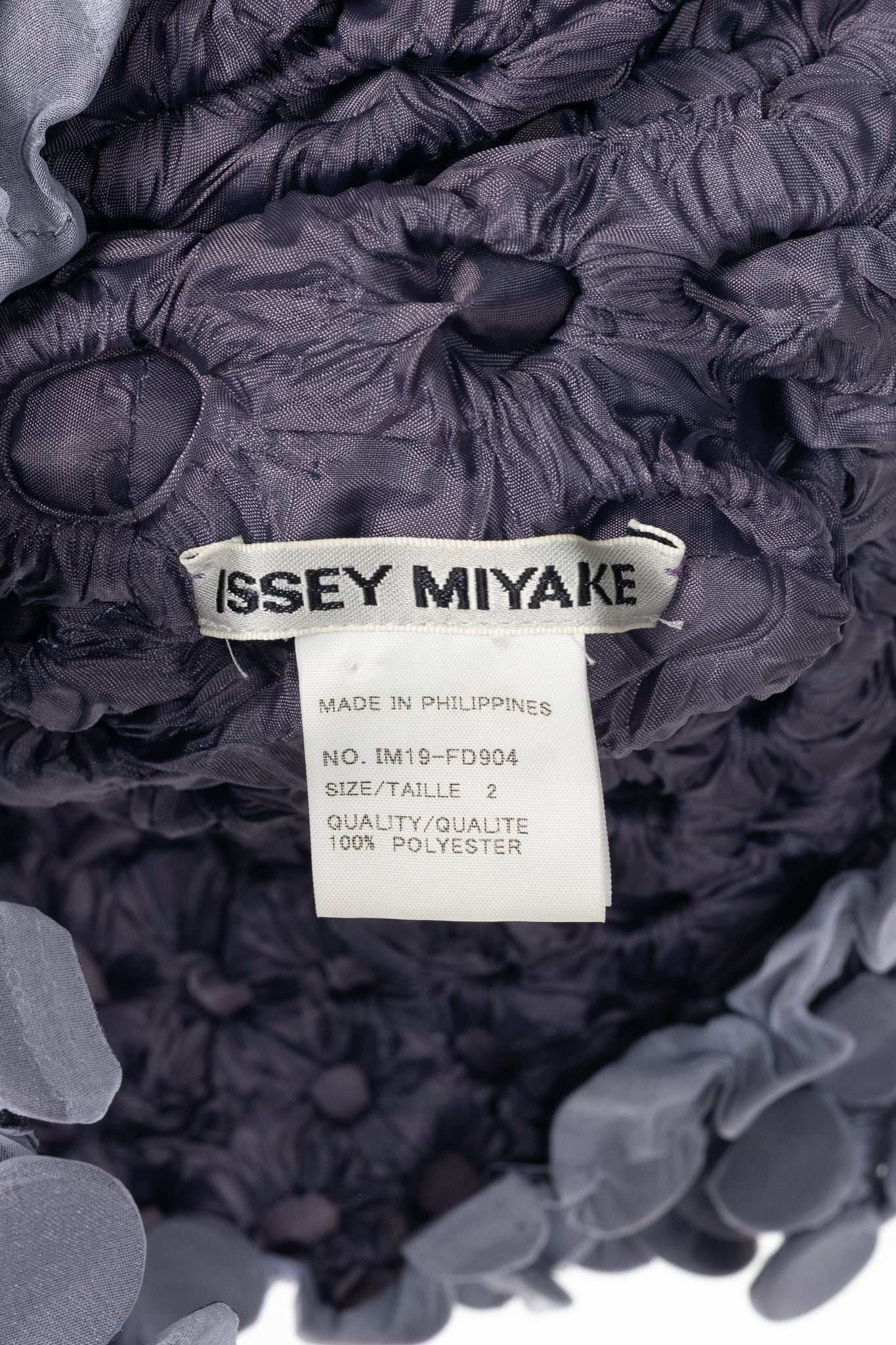 Issey Miyake Archival Purple Organza Cropped Popcorn Jacket with Attached Scarf