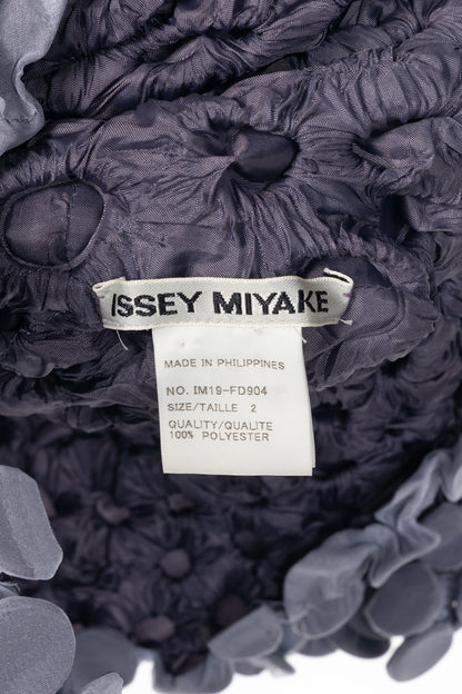 Issey Miyake Archival Purple Organza Cropped Popcorn Jacket with Attached Scarf