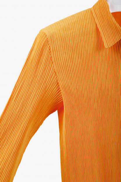 Issey Miyake Orange Cardigan Eyelet Bottom Trim