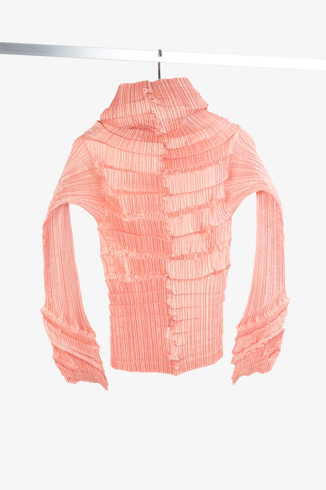 Issey Miyake Archival 1990s Pink Diagonal Pleats Blouse