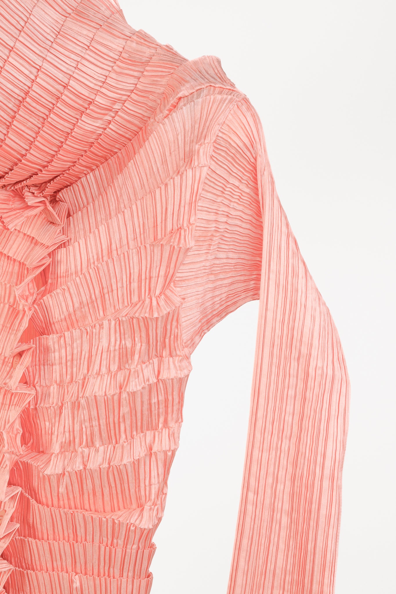 Issey Miyake Archival 1990s Pink Diagonal Pleats Blouse