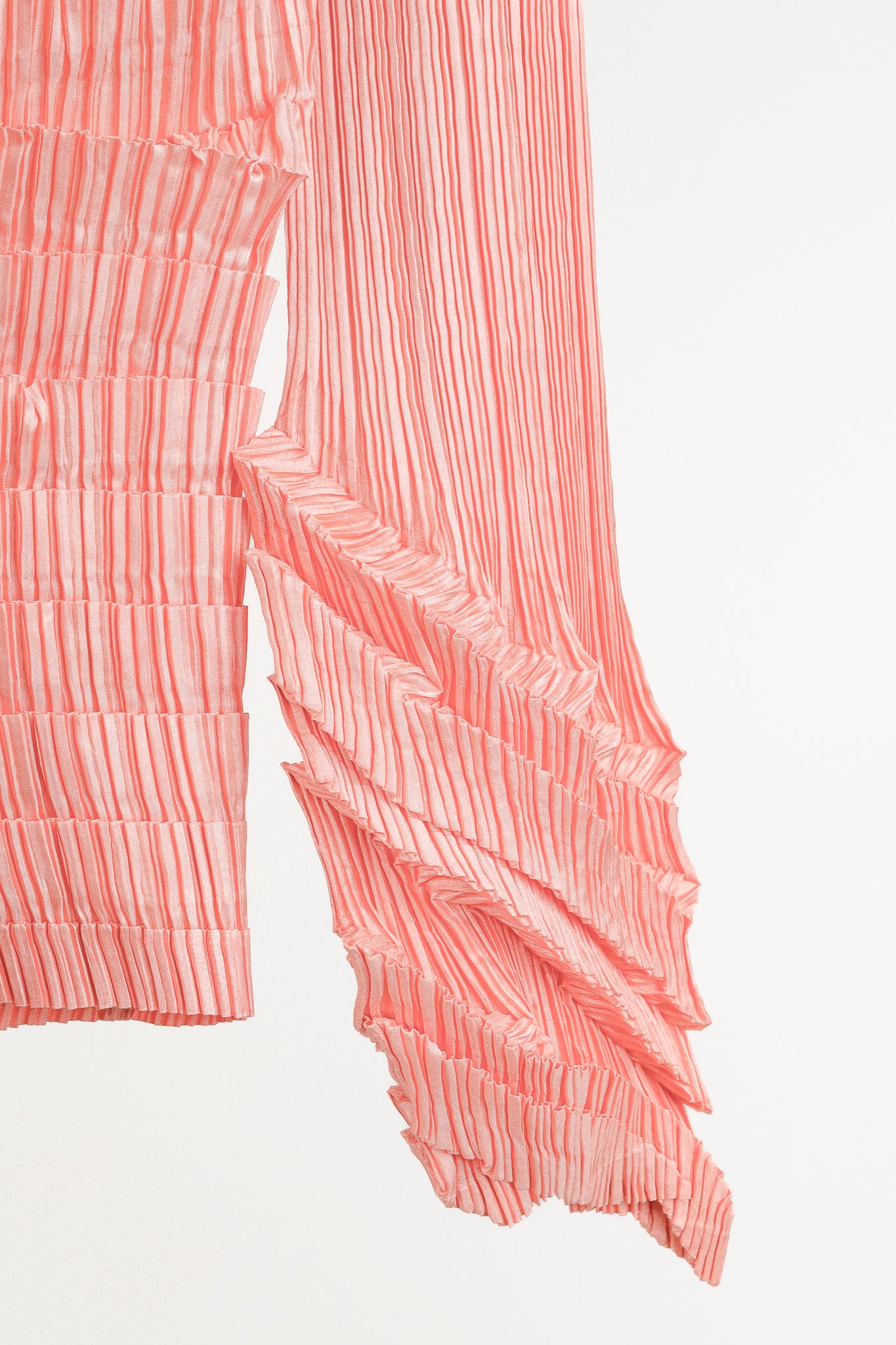 Issey Miyake Archival 1990s Pink Diagonal Pleats Blouse