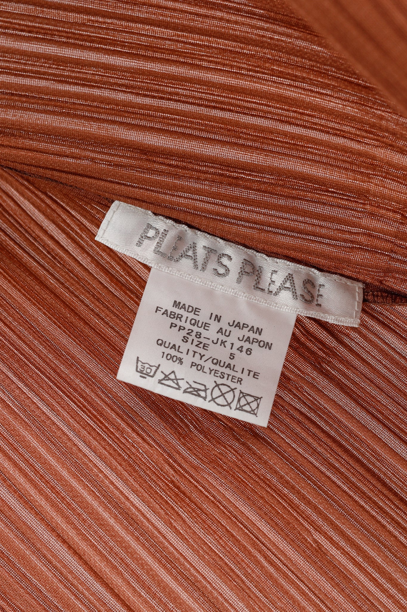 Pleats Please Issey Miyake Terracotta Open-Front Cardigan