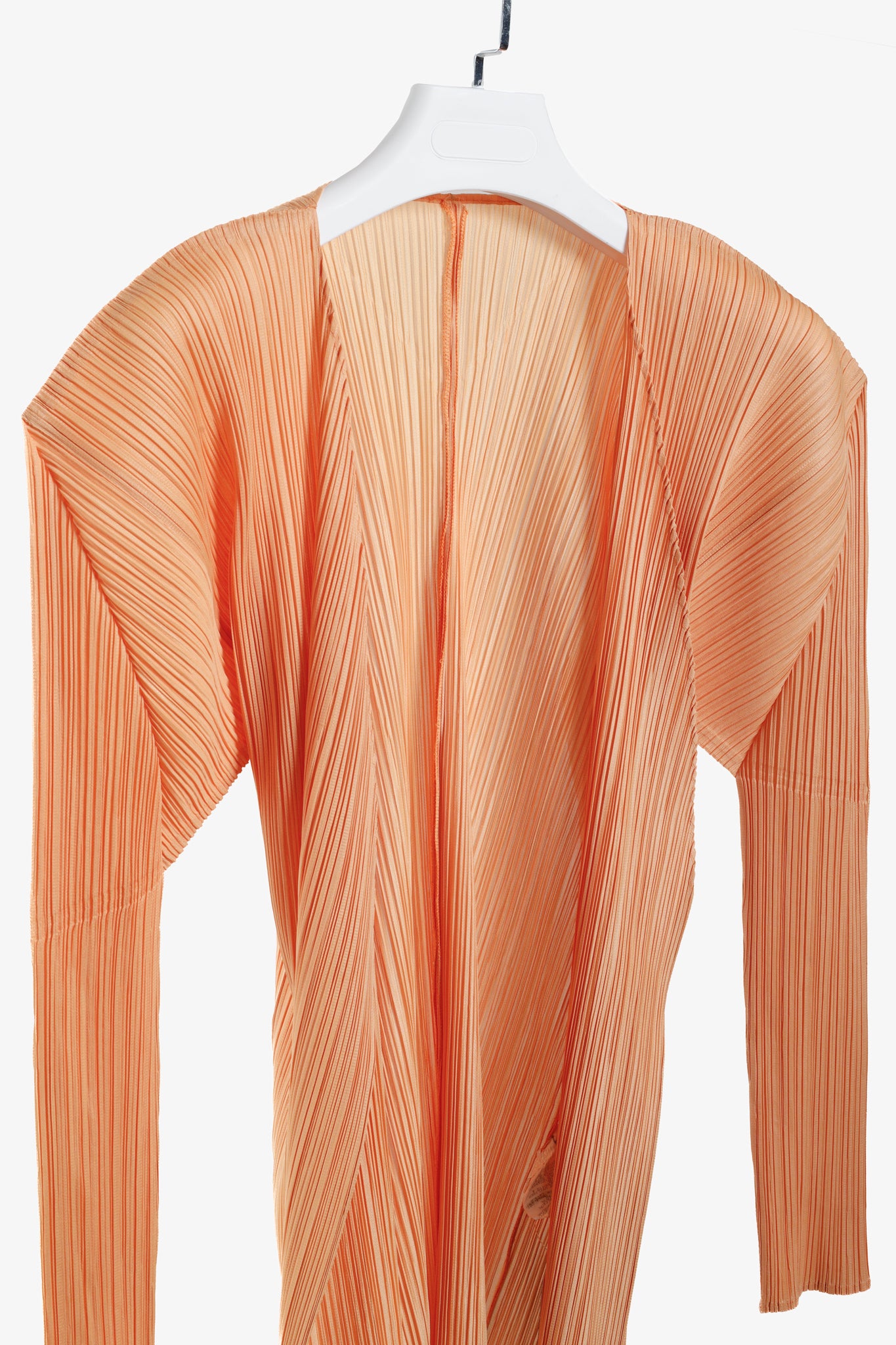 Issey Miyake Pleats Please Light Peach Orange Cardigan