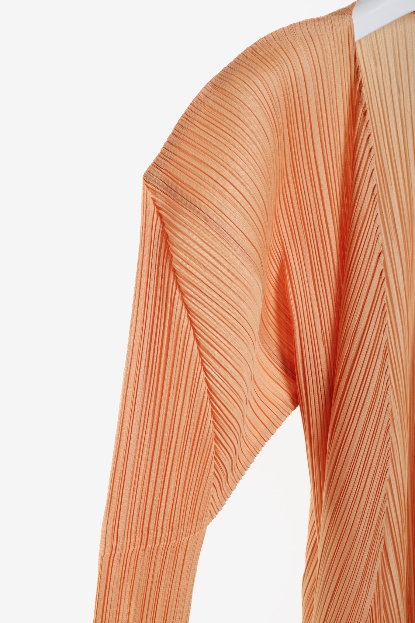 Issey Miyake Pleats Please Light Peach Orange Cardigan