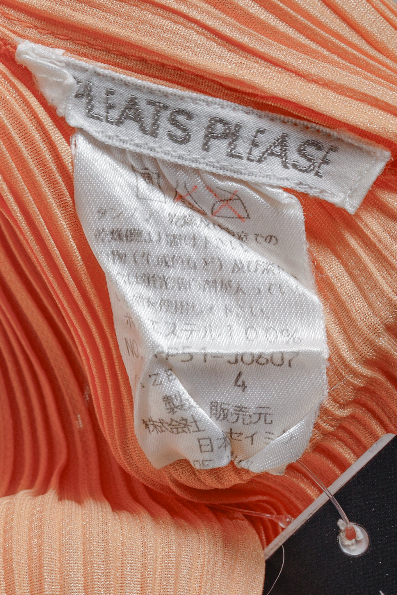 Issey Miyake Pleats Please Light Peach Orange Cardigan