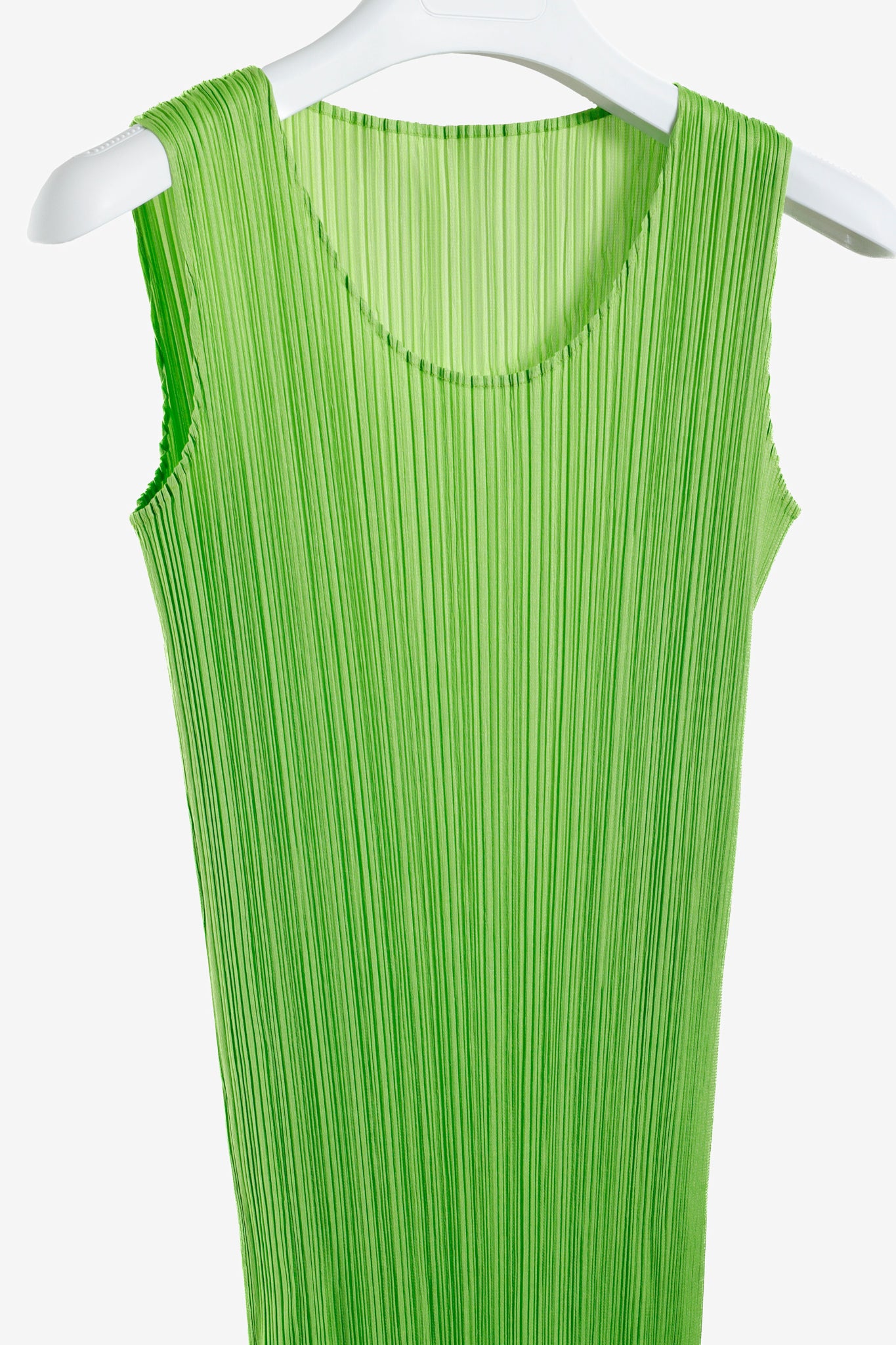 Issey Miyake Pleats Please Lime Neon Green Maxi Dress