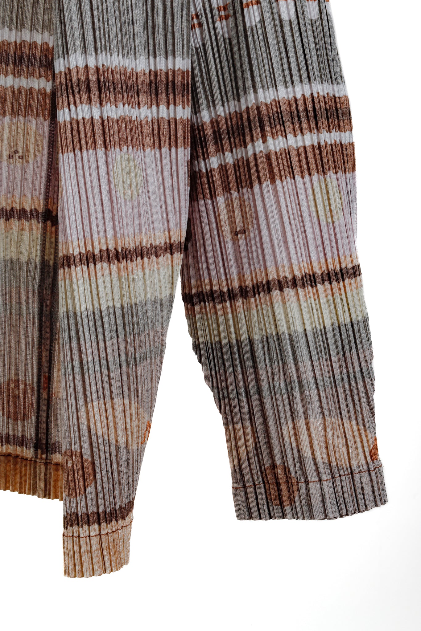 Issey Miyake Pleats Please Brown Purple Bowling Pin Cardigan