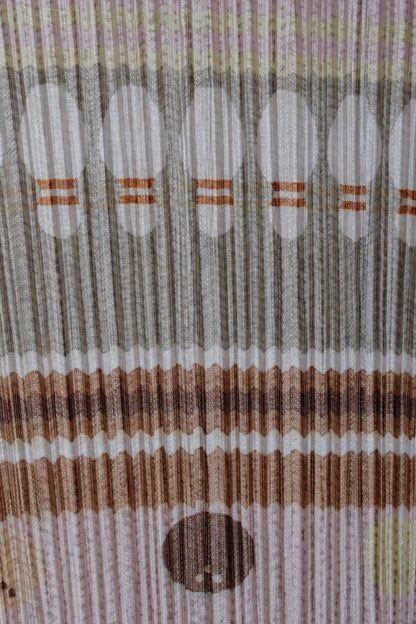 Issey Miyake Pleats Please Brown Purple Bowling Pin Cardigan