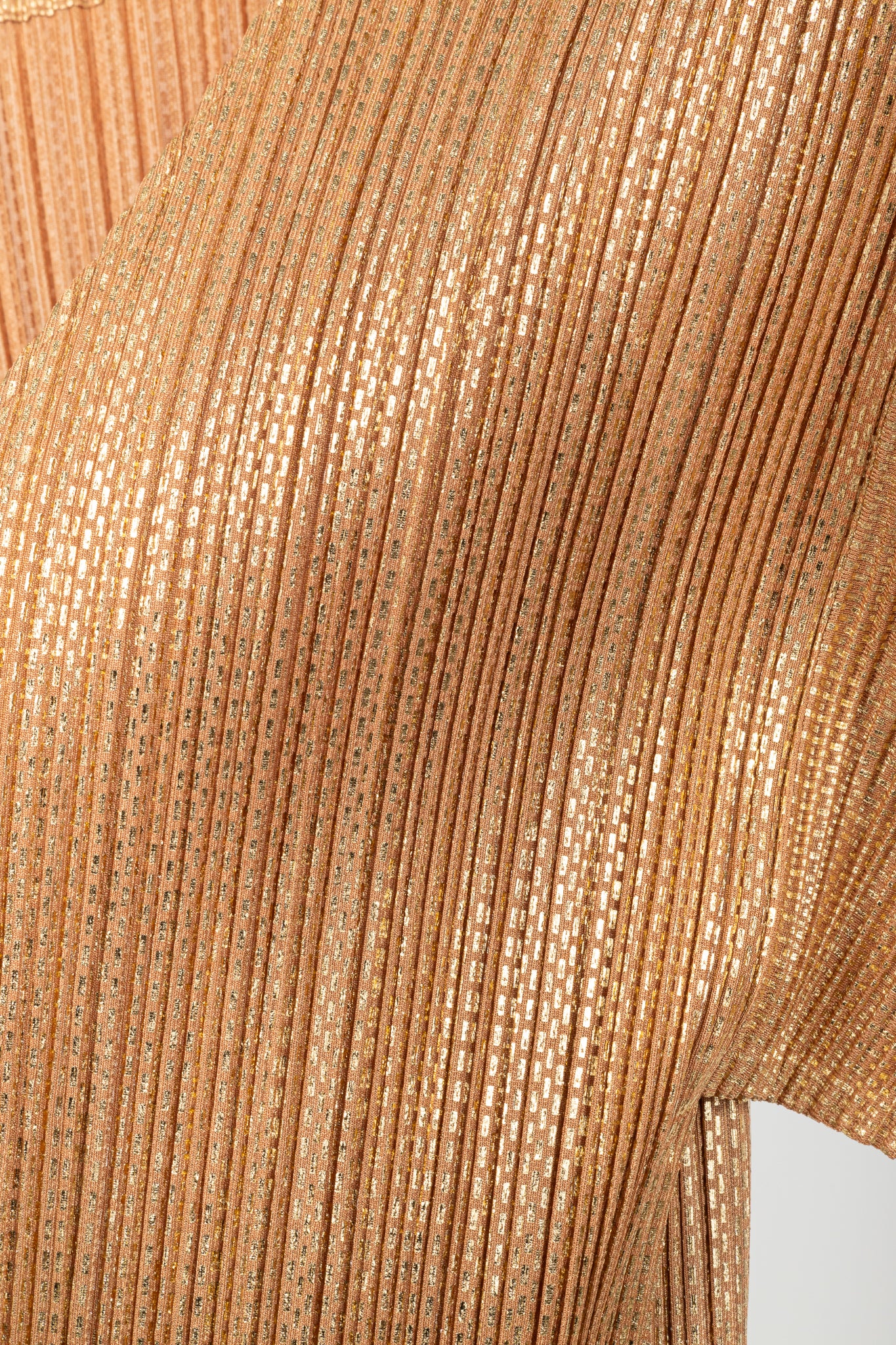 Pleats Please Issey Miyake Terracotta Metallic-Pattern Open-Front Cardigan