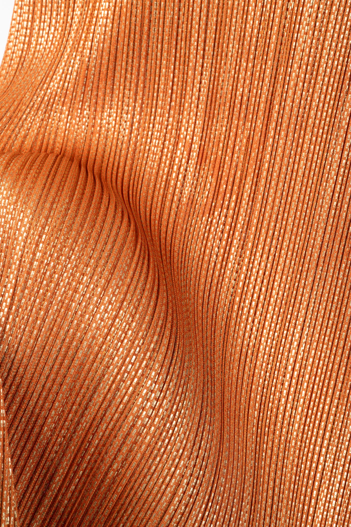 Pleats Please Issey Miyake Orange Metallic-Pattern Sleeveless Maxi Dress