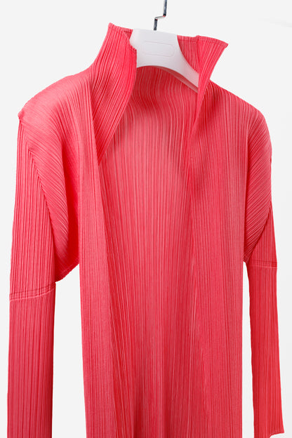 Pleats Please Issey Miyake Pink Cardigan