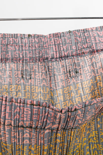 Pleats Please Issey Miyake Multicolour Gradient Logo-Printed Pants