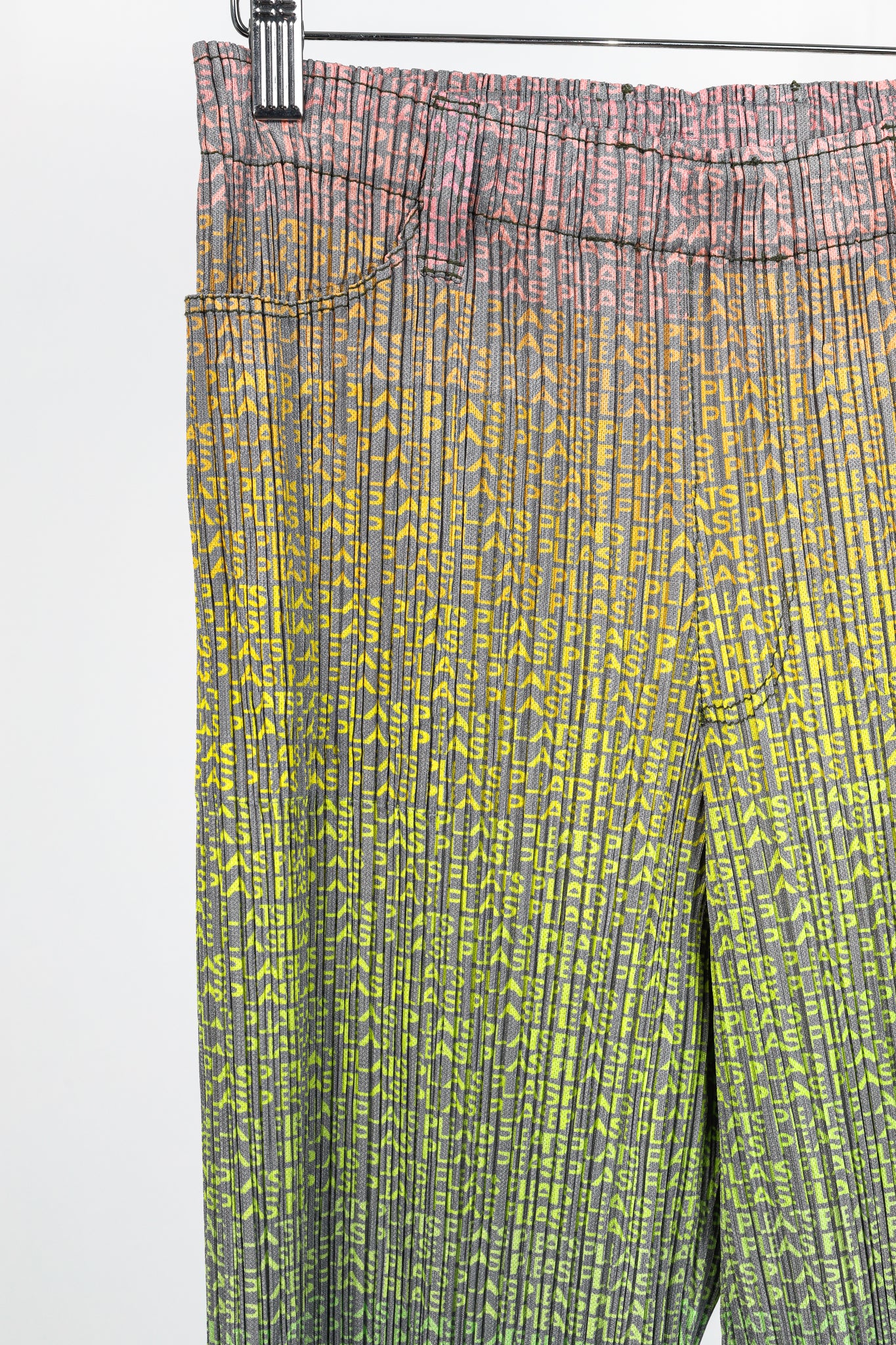 Pleats Please Issey Miyake Multicolour Gradient Logo-Printed Pants