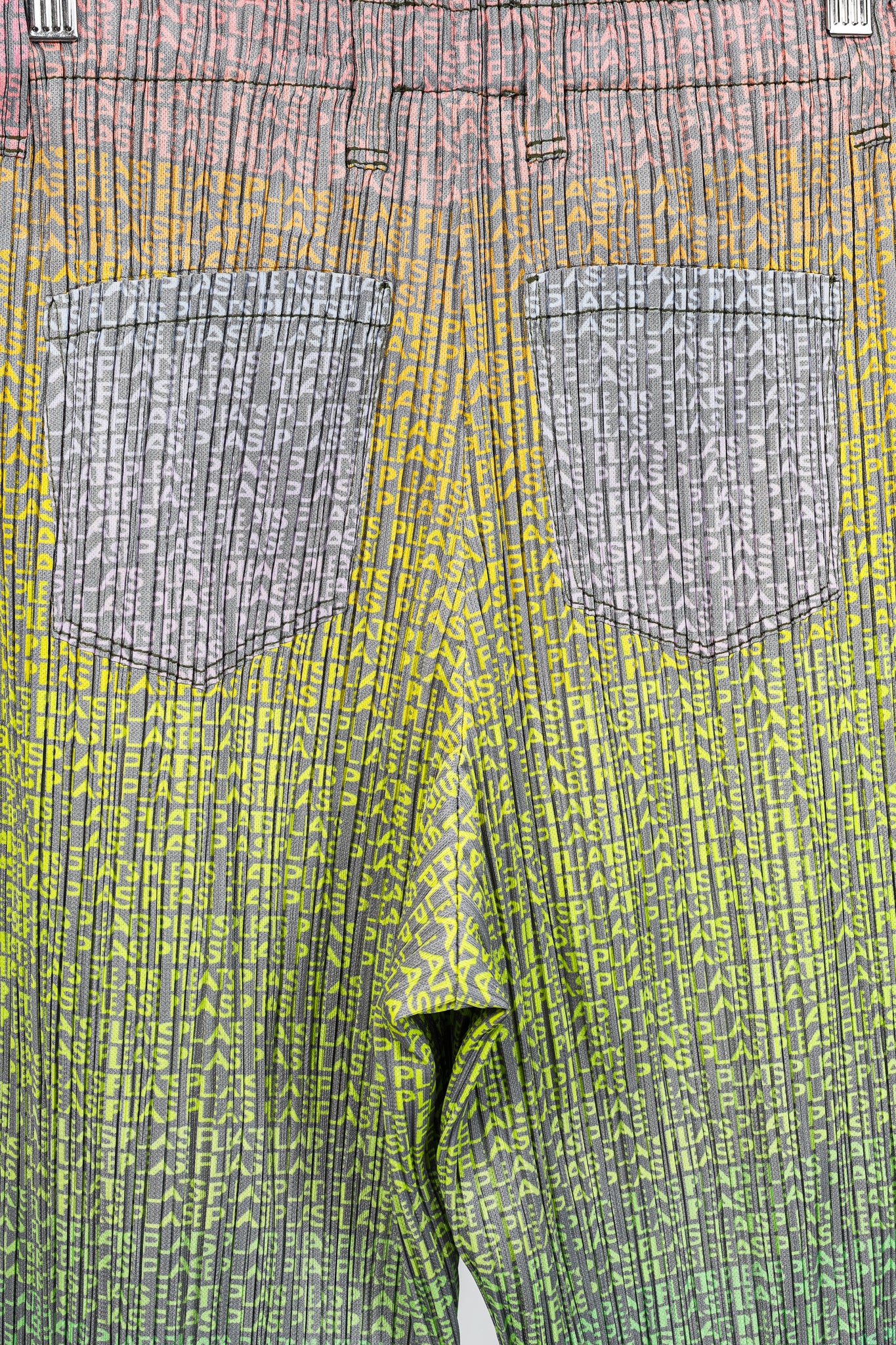 Pleats Please Issey Miyake Multicolour Gradient Logo-Printed Pants